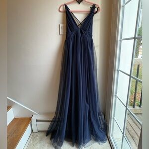 Luxxel Navy Blue Evening Gown